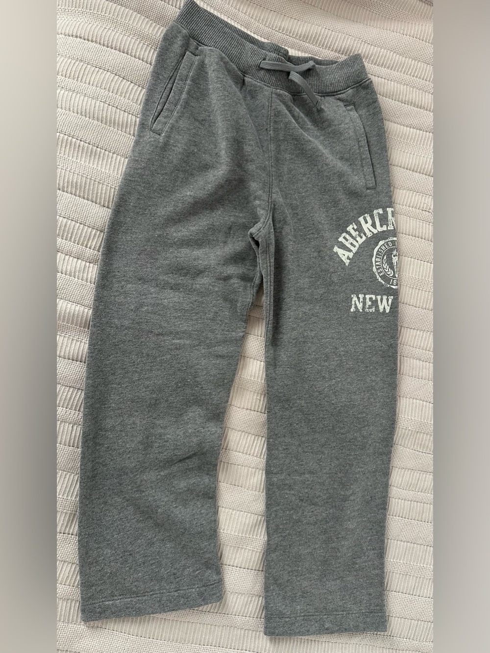 abercrombie kids Gray Logo Fleece Joggers